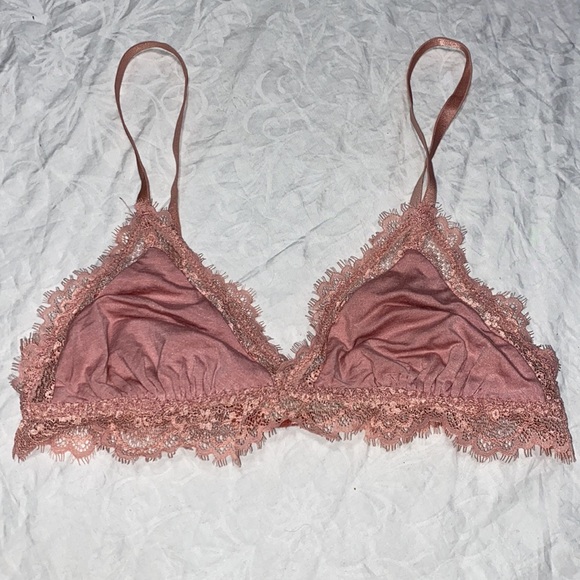 NEW Free People FP Intimately Bralette Medium Pink Lace Bra Lacy Triangle Floral - Picture 9 of 9